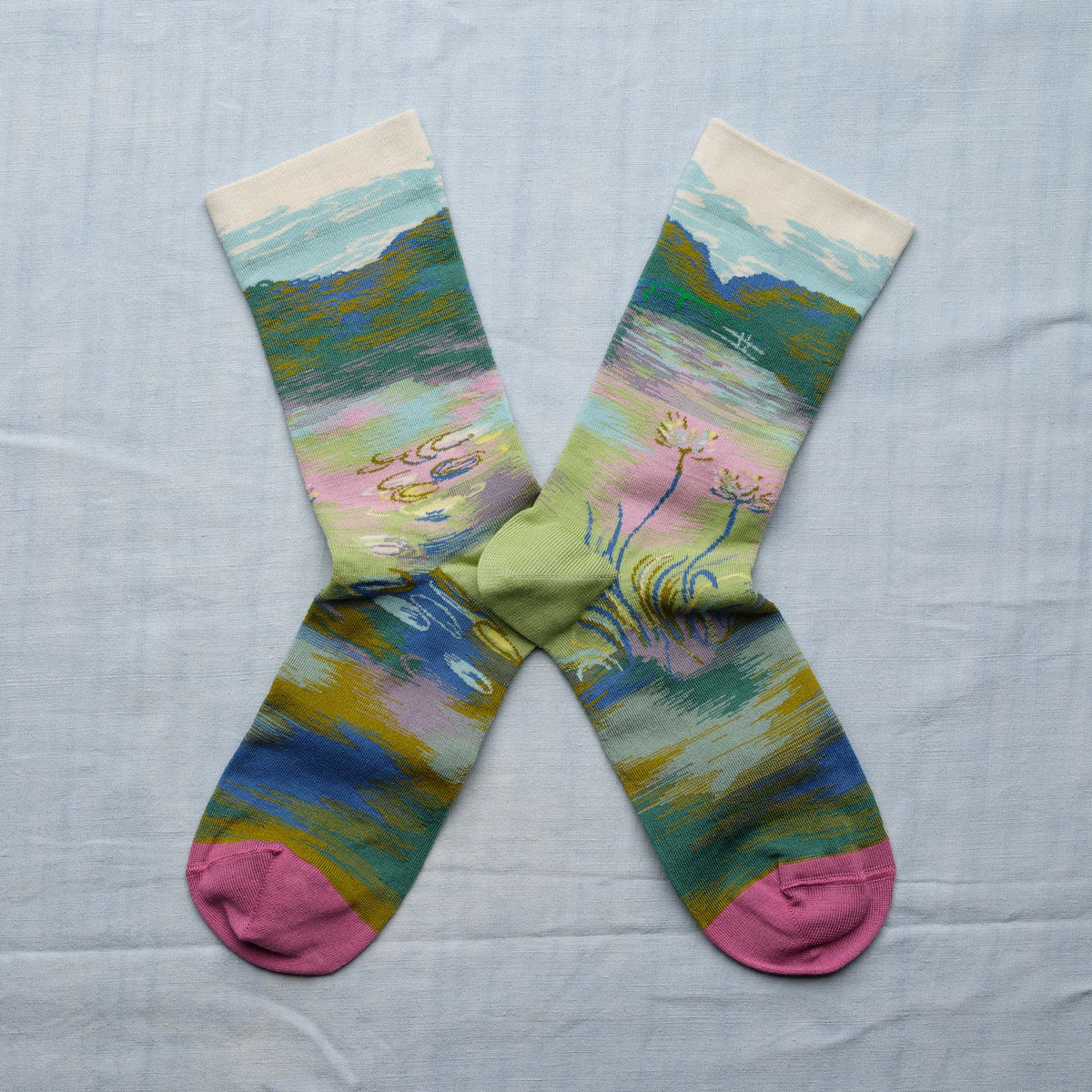 AW26 Monet Chaussette Monet Le Pont Aqua Crew | MON3-01