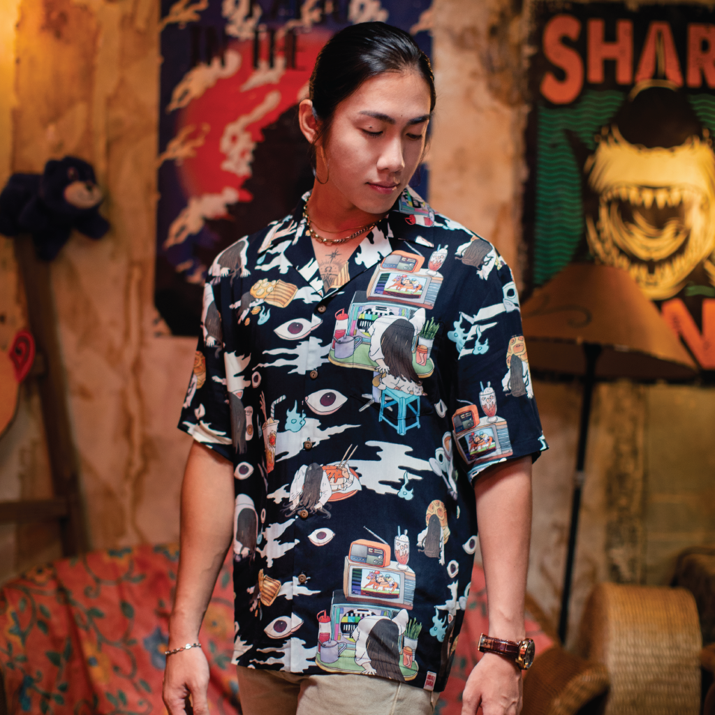 MOViE MANIA Midnight Kaidan Hawaiian Aloha Shirt