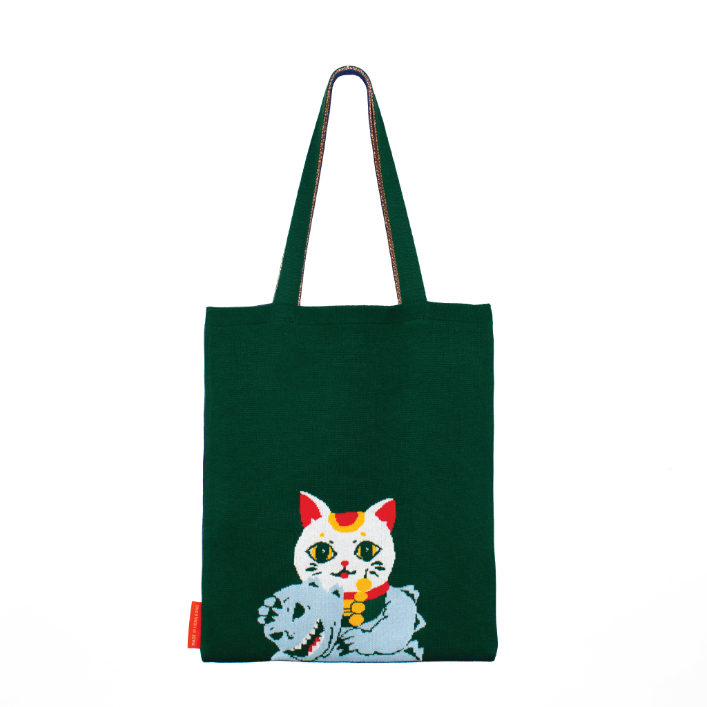 MOViE MANIA Kaiju In The City Knitted Jacquard Tote Bag