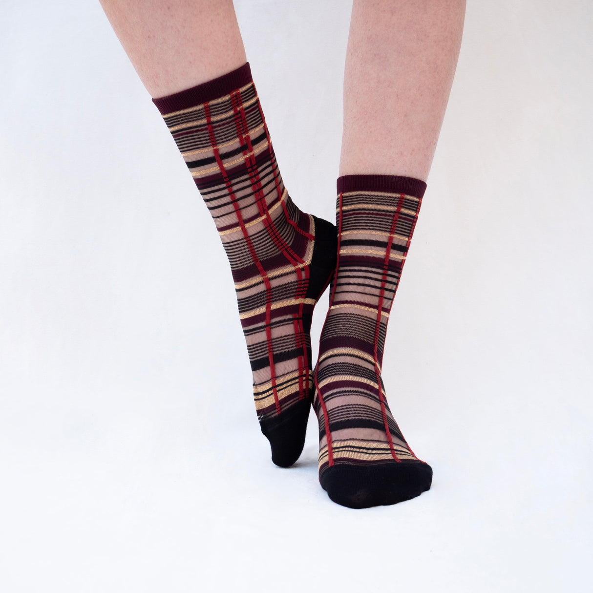 Nevada Roads Bordeaux Transparent Socks