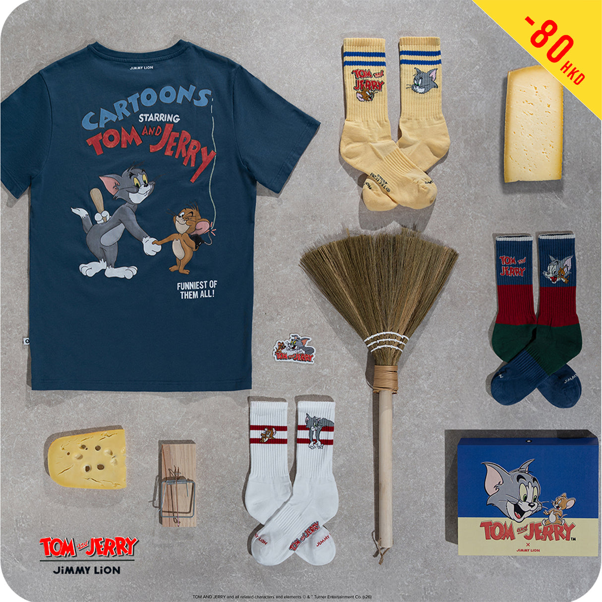 Tom & Jerry Set ( 1 Tee + 2 Pairs of Athletic Socks)