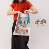 Rainbow Square Woven Jacquard Tote Bag