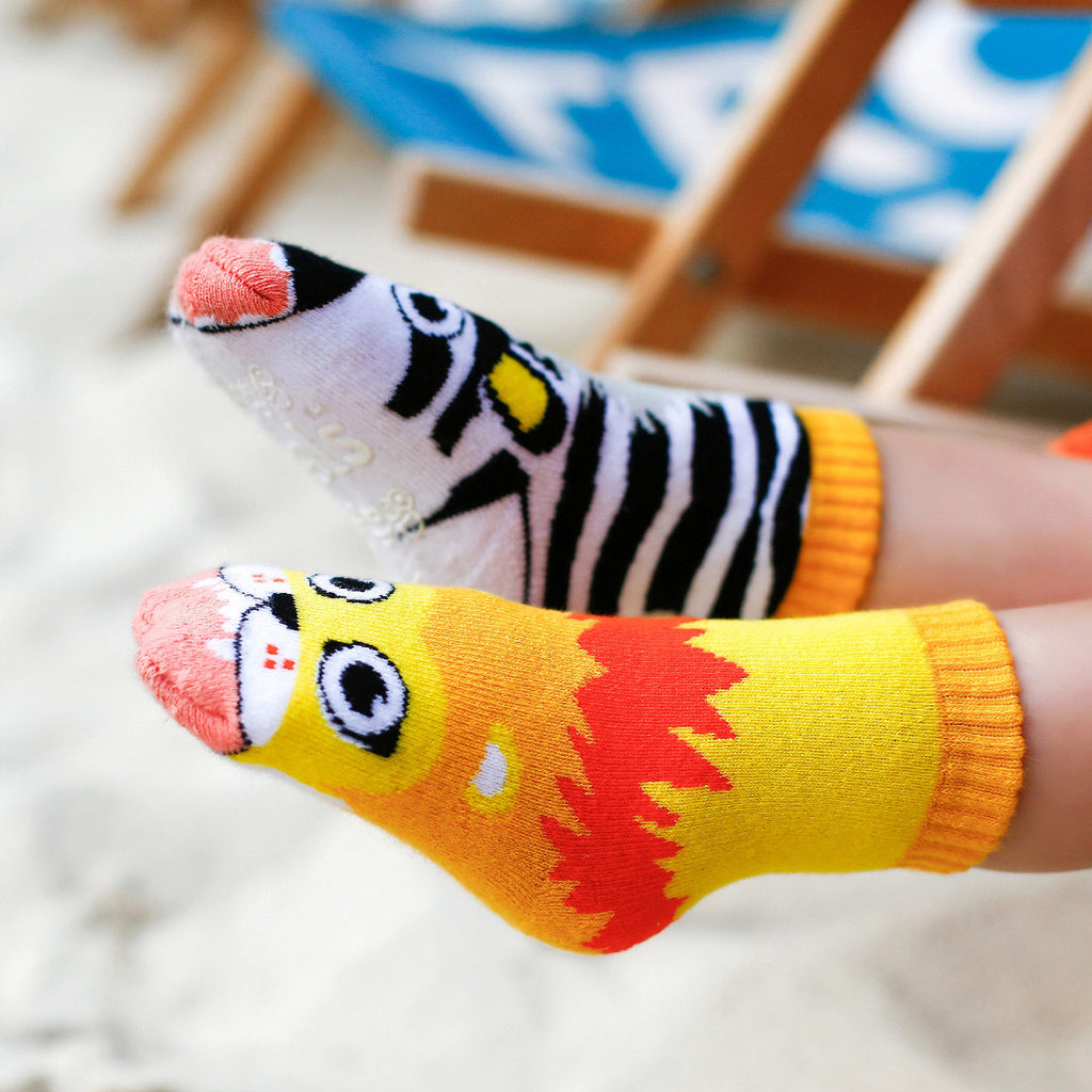 Lion & Zebra Toddler Socks
